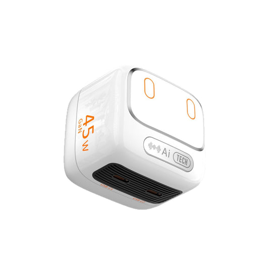 45W GaN Fast Charger with AI Voice Control & Night Light, Type-C Multi-Port USB Charging Head for iPhone 17, Samsung, Huawei